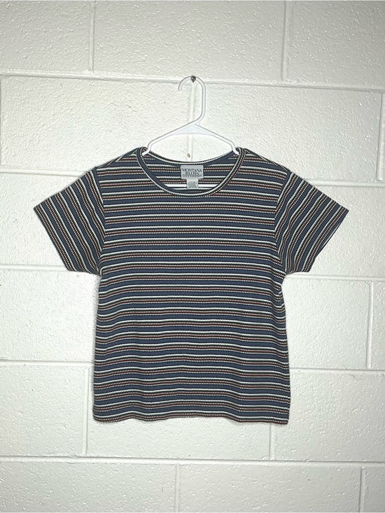 Montana Blues Tops - < Vintage 90’s Montana Blues Knit Striped Short Sleeve Top >